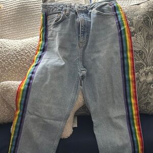 Rainbow Stripe Light Wash Jeans
